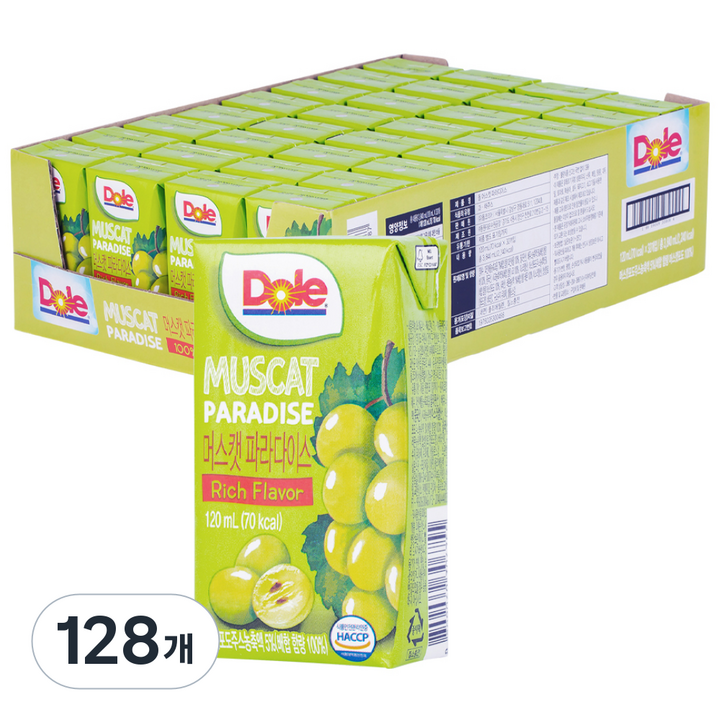 돌 파라다이스 주스 머스캣, 120ml, 128개