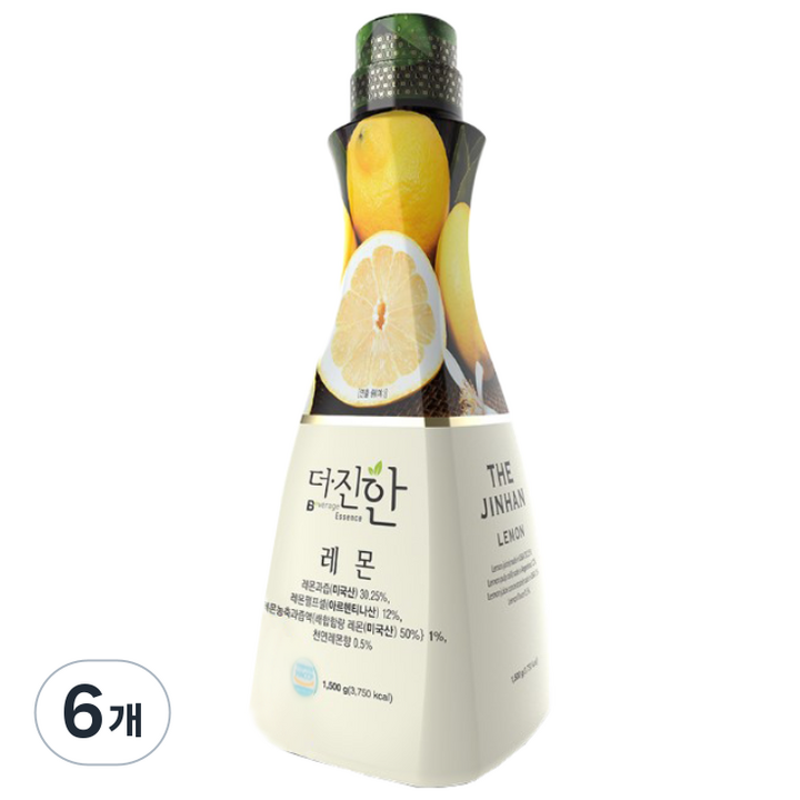 웰파인 더진한 레몬 농축액, 1.5L, 6개
