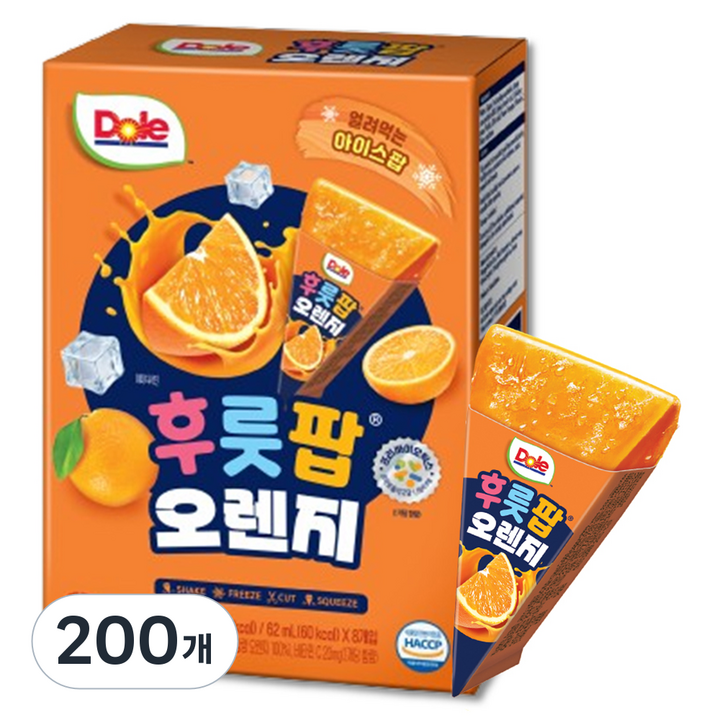 돌 후룻팝 오렌지, 62ml, 200개
