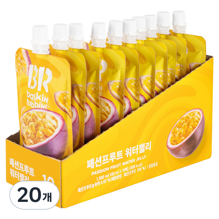 배스킨라빈스 얼려먹는 패션프루트 워터젤리 10개입, 1L, 2박스