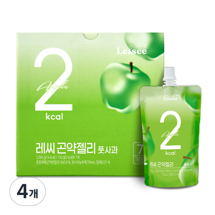 레씨 2kcal 풋사과 곤약젤리 7p, 1.05kg, 4개