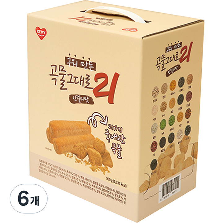 곡물그대로21 구워만든 인절미맛, 900g, 6개