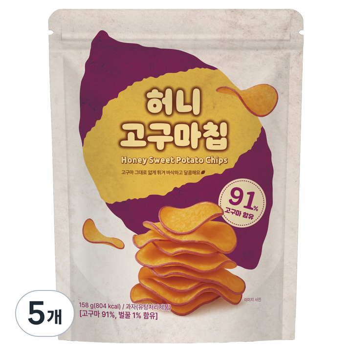 허니 고구마칩, 5개, 158g