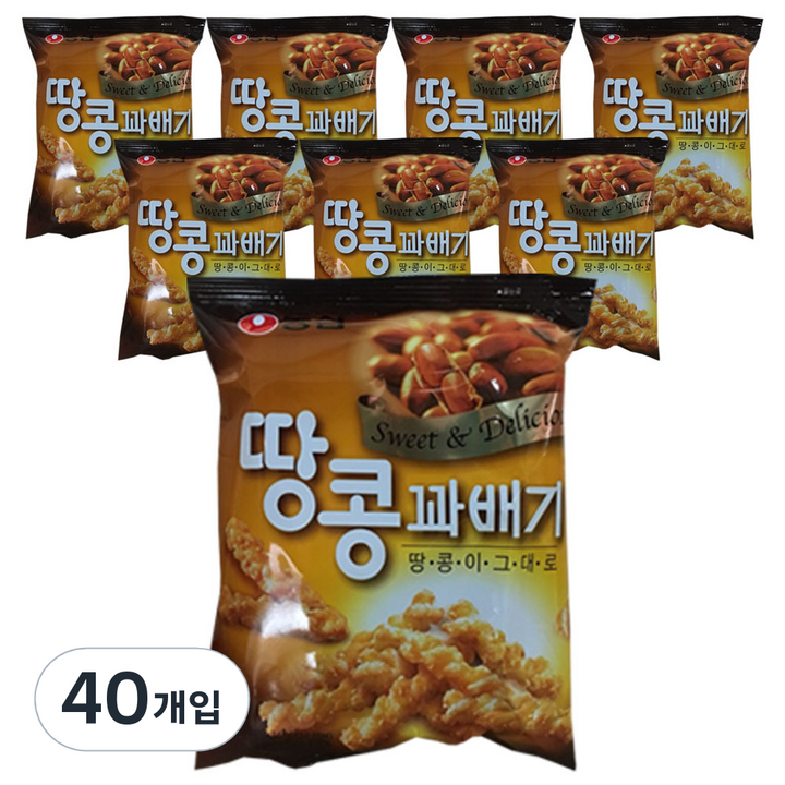 농심 땅콩꽈배기, 84g, 40개