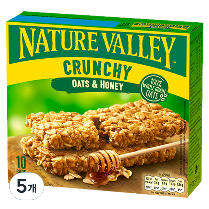 네이쳐밸리 크런치 그래놀라바 오츠 앤 허니, 210g, 5개