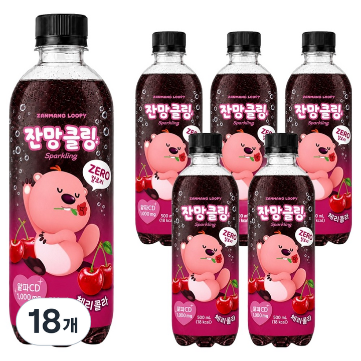 아이코닉스 잔망클링 체리콜라 탄산음료, 18개, 500ml