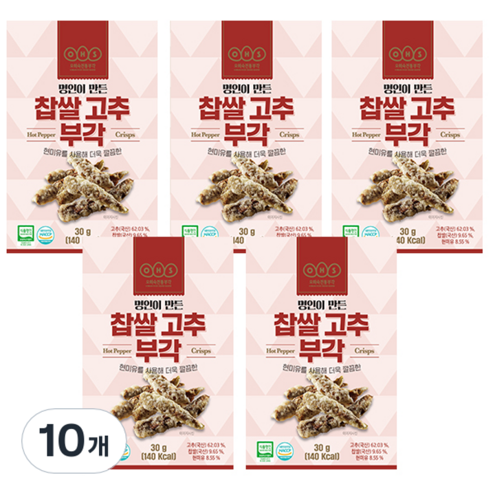 오희숙전통부각 찹쌀 고추 부각, 30g, 10개