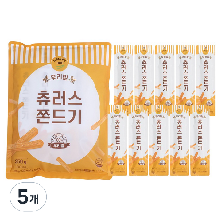 파머스휴 우리밀 100% 츄러스 쫀드기 10p, 5개, 350g