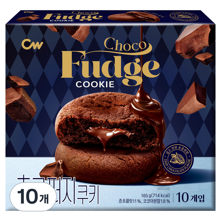 청우식품 초코퍼지쿠키, 165g, 10개
