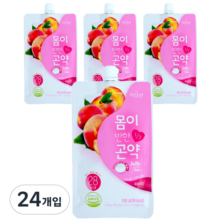 자담선 몸이반한 곤약젤리 복숭아 맛, 130g, 24개