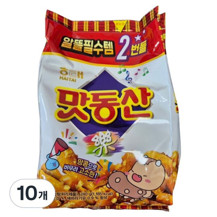 해태제과 맛동산 2p, 240g, 10개