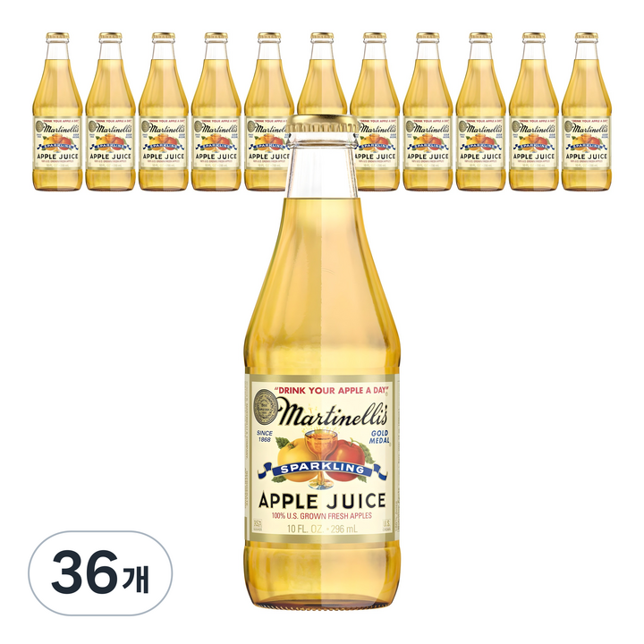 마르티넬리 골드 메달 스파클링 애플주스, 296ml, 36개