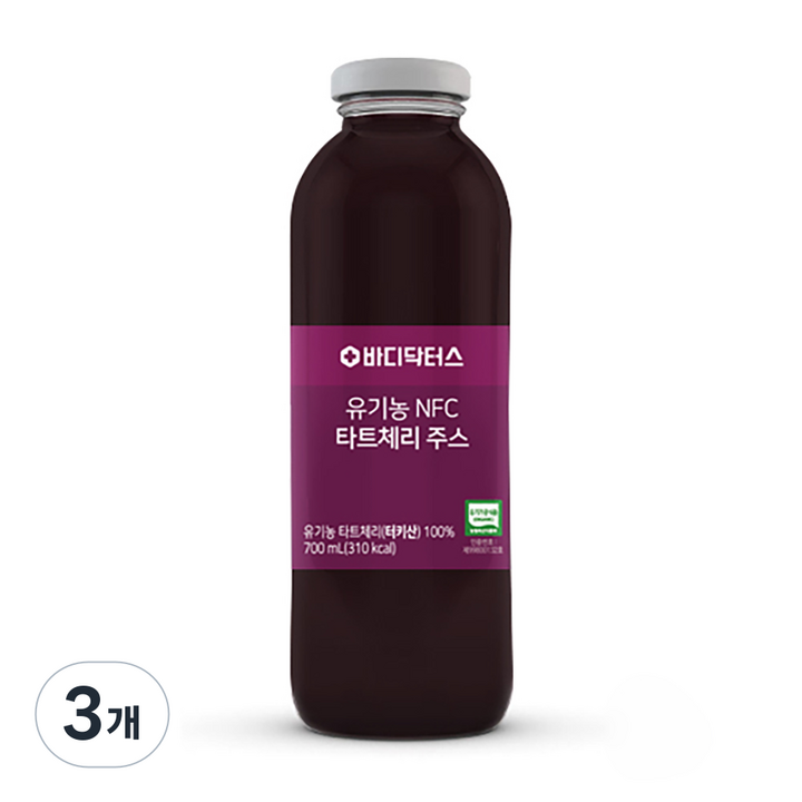 바디닥터스 유기농 NFC 타트체리 주스, 700ml, 3개