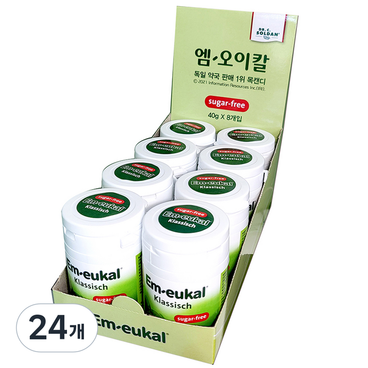 엠오이칼 클래식 무당 목캔디, 40g, 24개