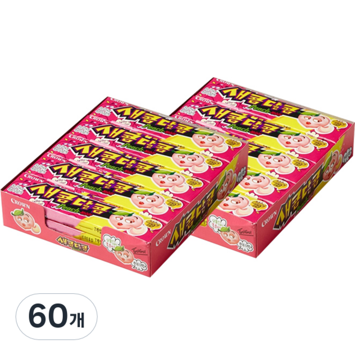 크라운 새콤달콤 복숭아, 29g, 60개