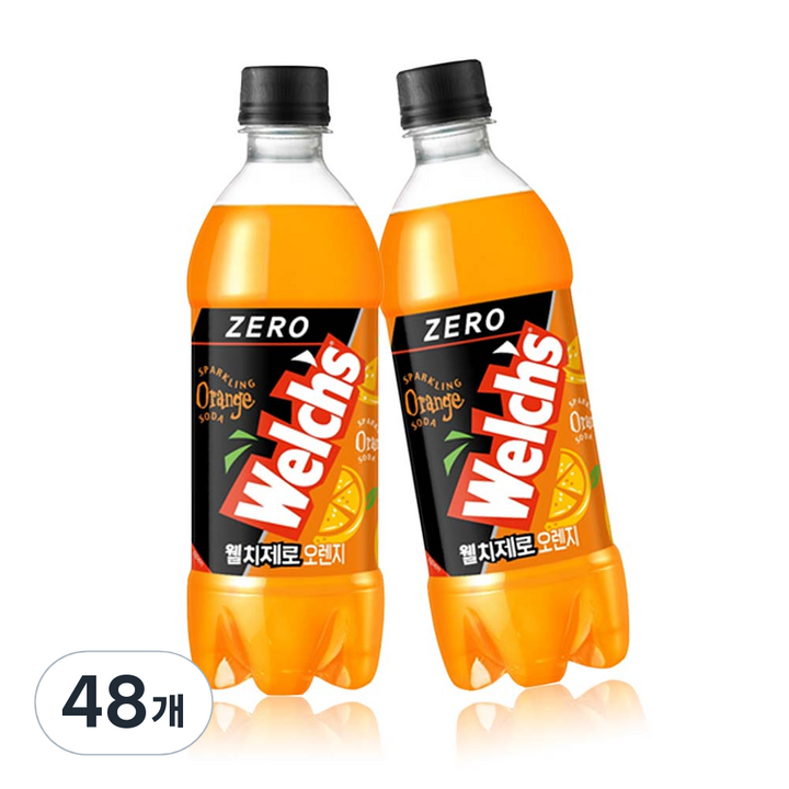 웰치 제로 오렌지, 500ml, 48개