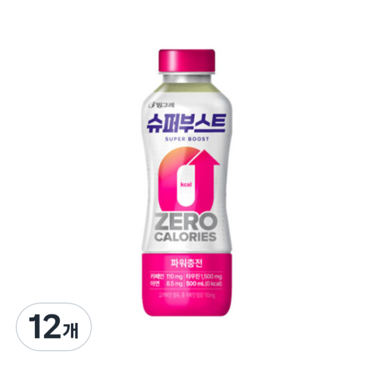 빙그레 슈퍼부스트 파워충전 에너지음료, 500ml, 12개