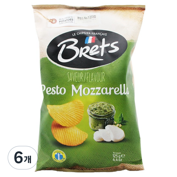 브렛츠 페스토 모짜렐라맛 감자칩, 125g, 6개