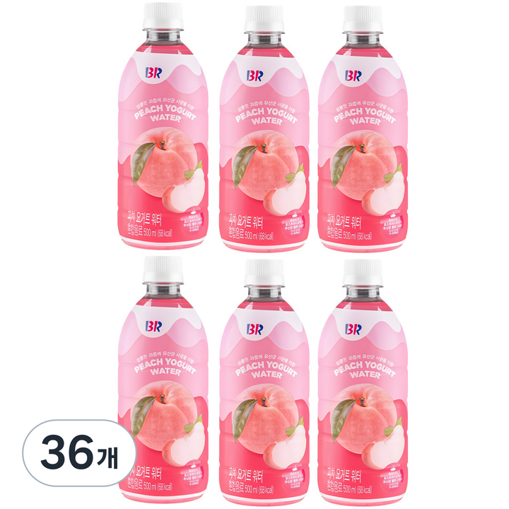 배스킨라빈스 피치 요거트 워터, 500ml, 36개