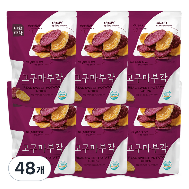 티각태각 자색 황색 고구마부각, 60g, 48개