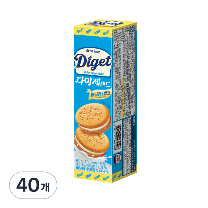오리온 다이제샌드, 93g, 40개