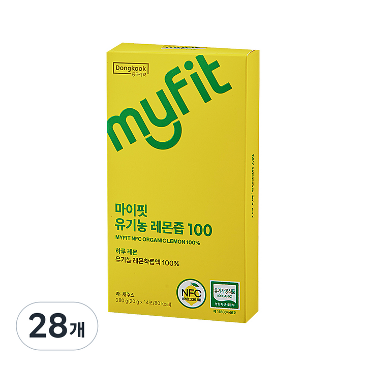동국제약 마이핏 유기농 레몬즙 100, 20g, 24개