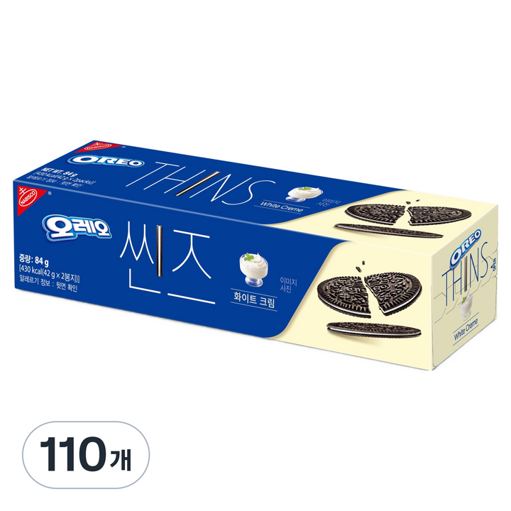 오레오 씬즈 화이트 크림, 84g, 110개
