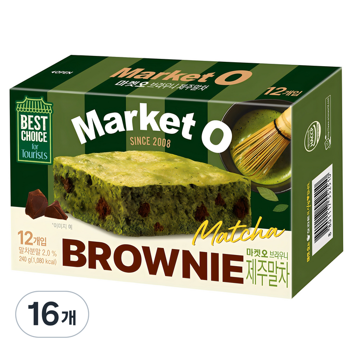 마켓오 브라우니 제주말차, 240g, 16개