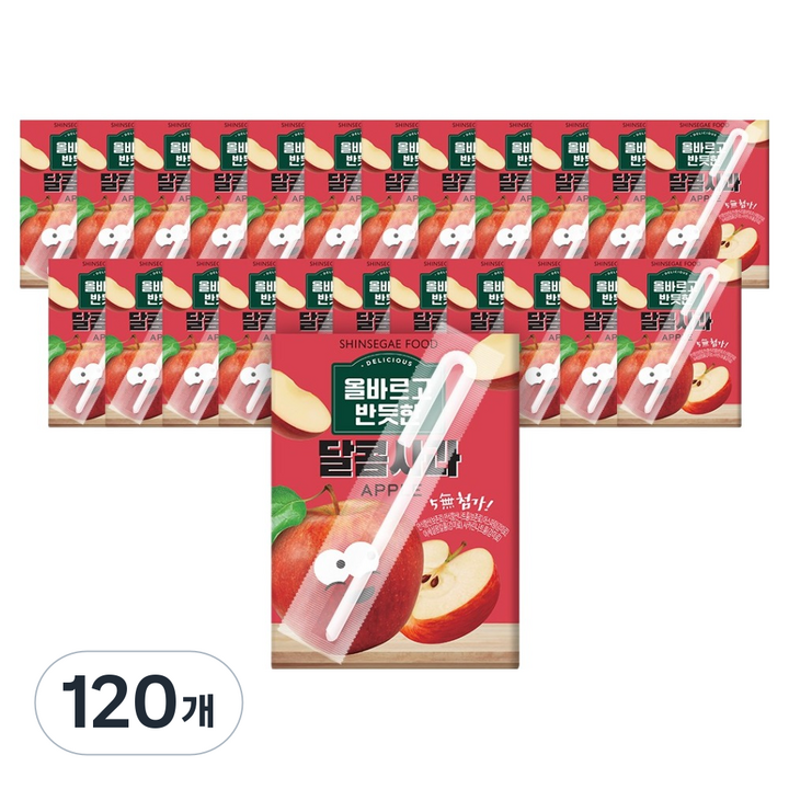신세계푸드 올바르고 반듯한 달콤사과 주스, 120ml, 120개