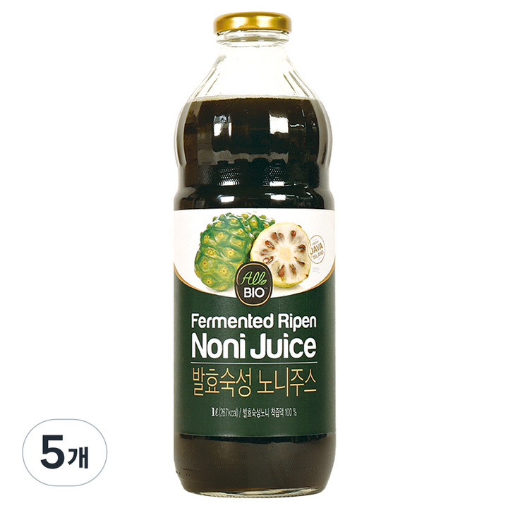 올바이오 발효숙성 노니주스, 5개, 1L
