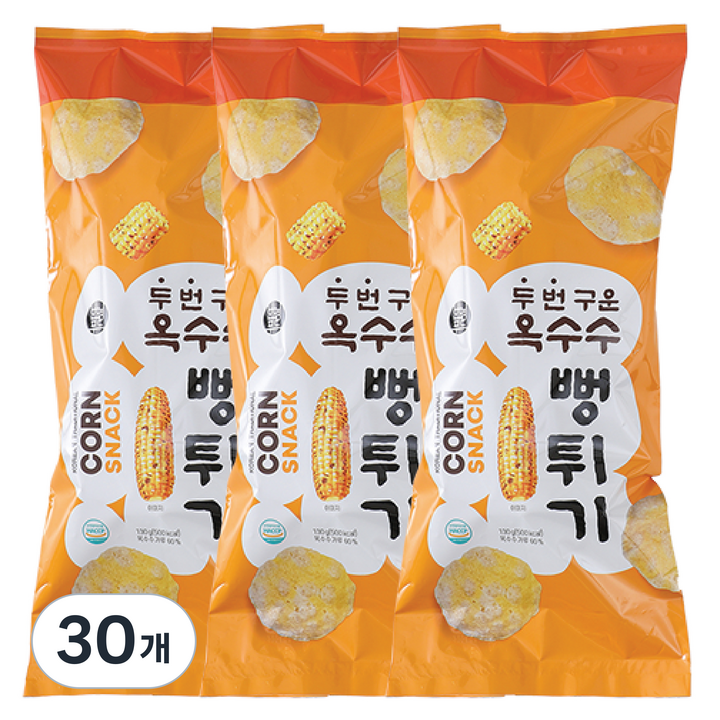 번영푸드 두번 구운 옥수수 뻥튀기, 30개, 130g