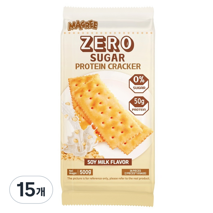 매그리 제로 슈가 프로틴 크래커 두유맛, 500g, 15개