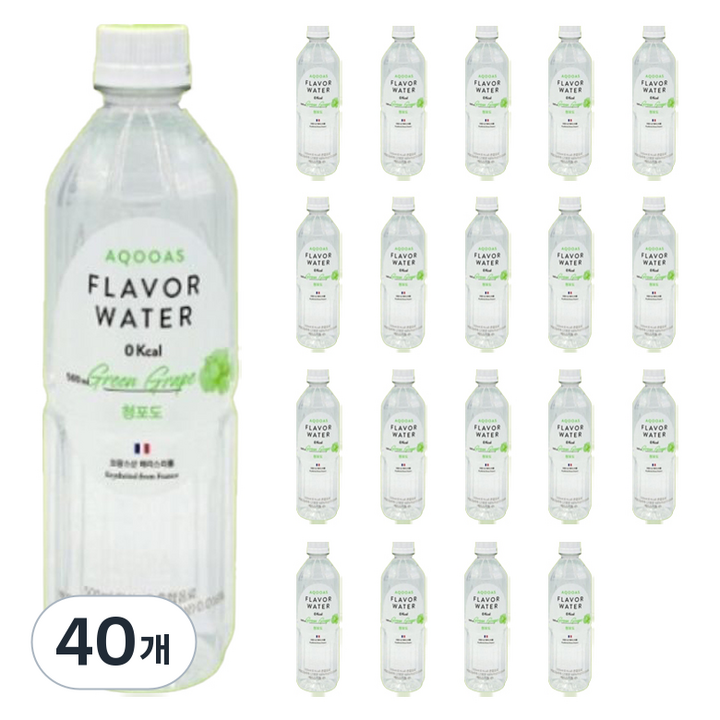 플레이버 워터 청포도, 500ml, 40개