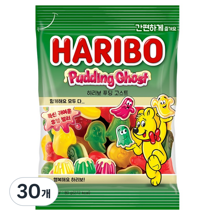 하리보 푸딩 고스트 젤리, 80g, 30개