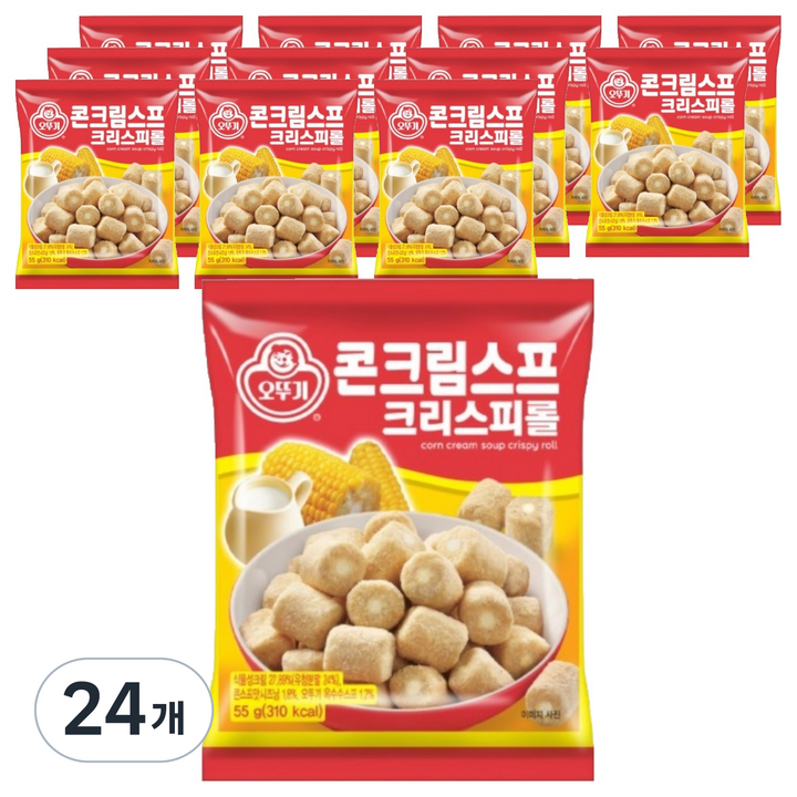 오뚜기 콘크림스프 크리스피롤, 55g, 24개