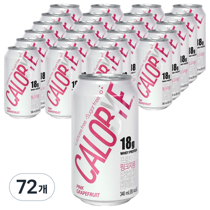칼로바이 무설탕 프로틴 스파클링 핑크자몽맛, 340ml, 72개