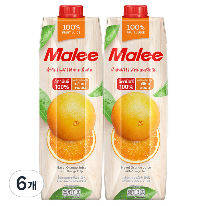 말리 네이벨 오렌지 주스, 6개, 1L