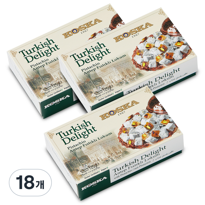 코스카 터키쉬딜라이트 젤리 피스타치오, 18개, 125g