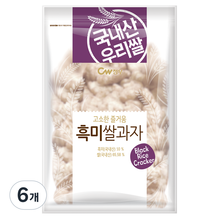 청우식품 흑미쌀과자, 6개, 160g