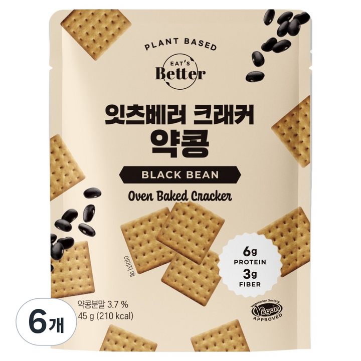 잇츠베러 크래커 약콩, 45g, 6개
