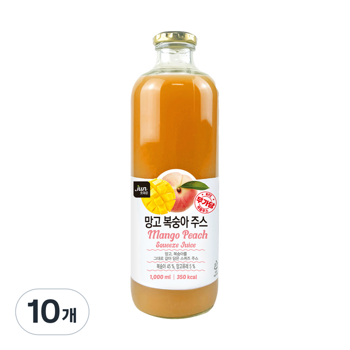 호재준 망고복숭아주스, 1L, 10개
