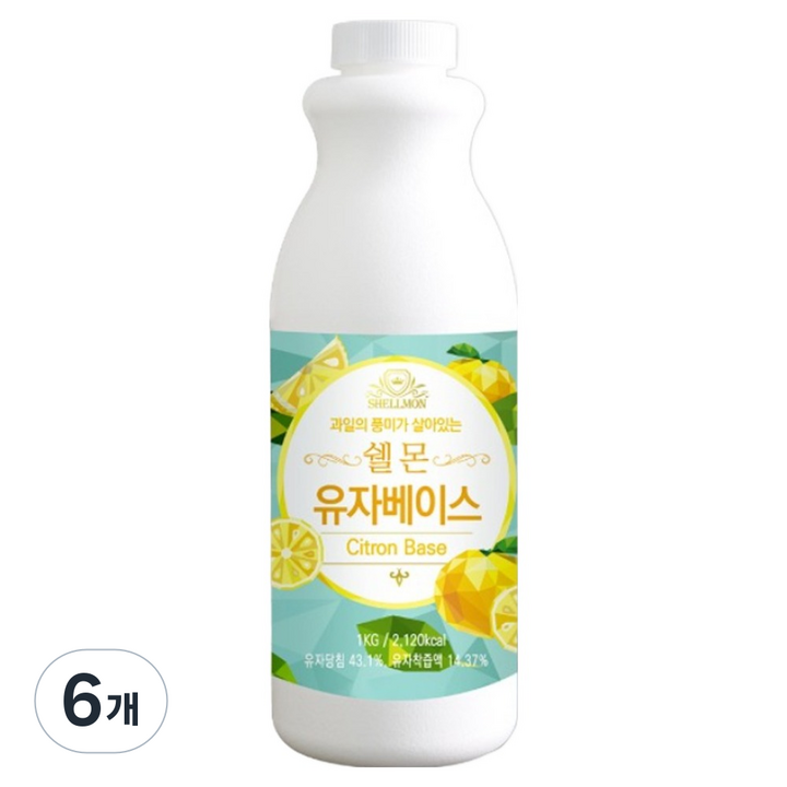 쉘몬 유자 베이스, 1kg, 6개