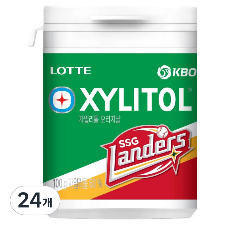 롯데자일리톨 KBO 오리지날 껌 SSG 랜더스, 100g, 24개