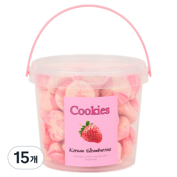아리감성 딸기 머랭쿠키 원통형, 52g, 15개