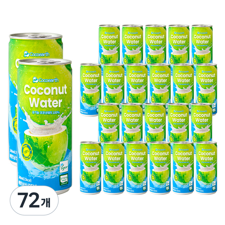 코코어스 유기농 코코넛워터, 240ml, 72개
