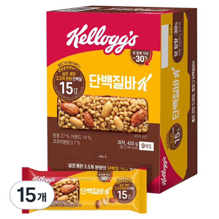 켈로그 단백질바K, 450g, 15개
