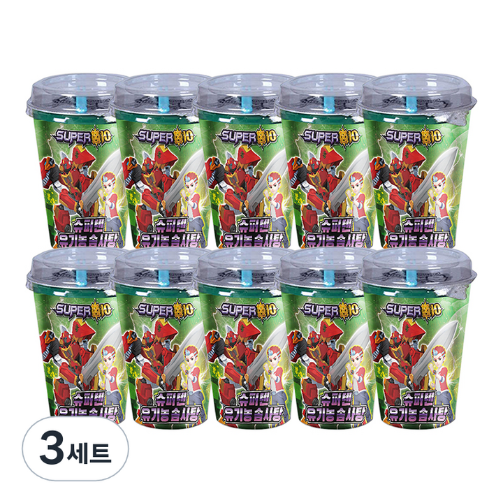 프로엠 유아용 슈퍼텐 유기농 솜사탕 10g x 10p 세트, 3세트, 100g