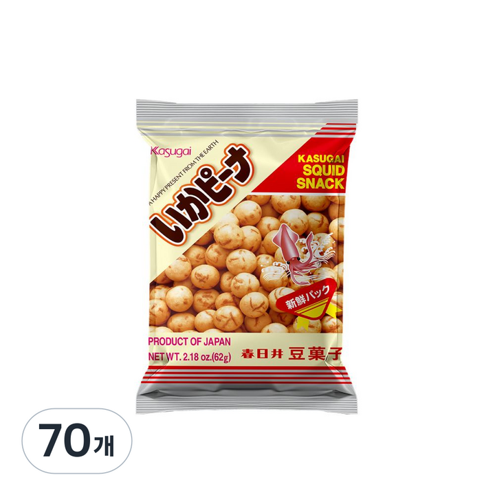 카수가이 이카 피넛 과자, 62g, 70개