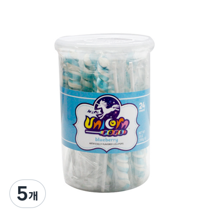 위니비니 유니콘팝 캔디 블루베리, 288g, 5개