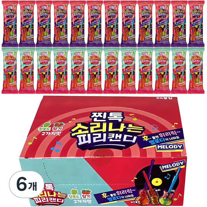 찐톡 소리나는 피리 캔디 24p, 336g, 6개